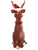 Cute Sitting Resin Reindeer Life Size Christmas Decoration Ornament - 1.1m