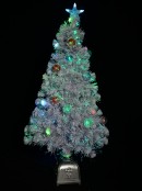 Winter Ice White Multi Colour LED & Fibre Optic Christmas Tree - 1.2m