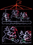 Santa Riding Deer Carousel LED Rope Light Silhouette - 1.5m