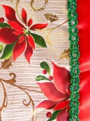 Red With Poinsettia Table Runner - 1.8m