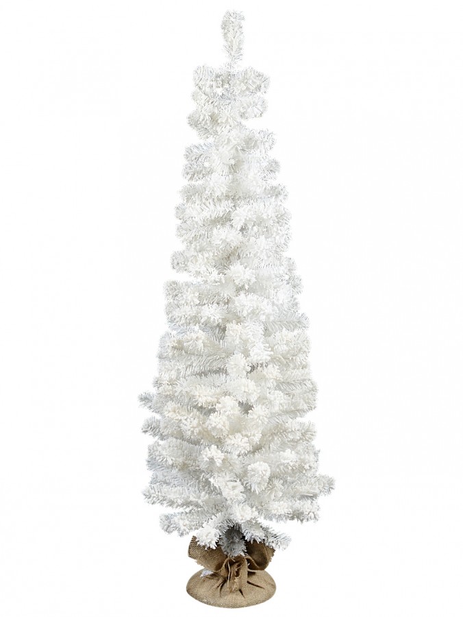 White Foxtail Pine Lightly Flocked Slim Christmas Tree With 212 Tips - 1.5m