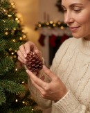 Natural Large Copper Glittered Pinecones | 200g