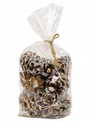 White Frosted Tip Christmas Natural Pine Cone Decorations - 300g