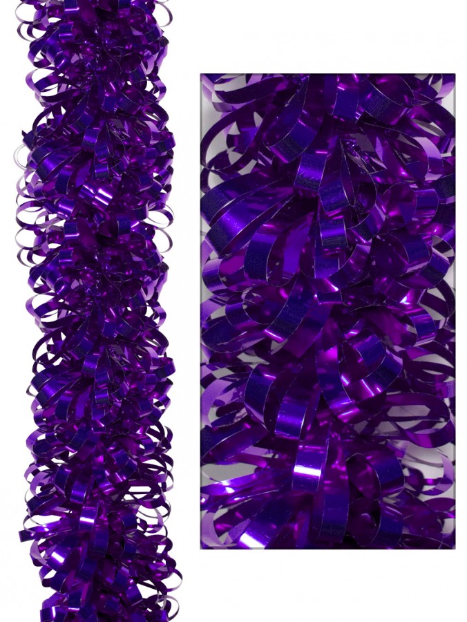 Looped Metallic Purple Tinsel Garland - 2m  Christmas 