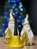 Gold Functioning Santa Bell Christmas Accessory - 13cm