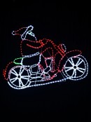 Cool White, Red & Green LED Santa Motorbike Christmas Light Display - 1.5m