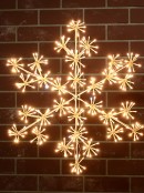 Warm & Cool White LED Twinkle Starburst Snowflake Light Display - 64cm