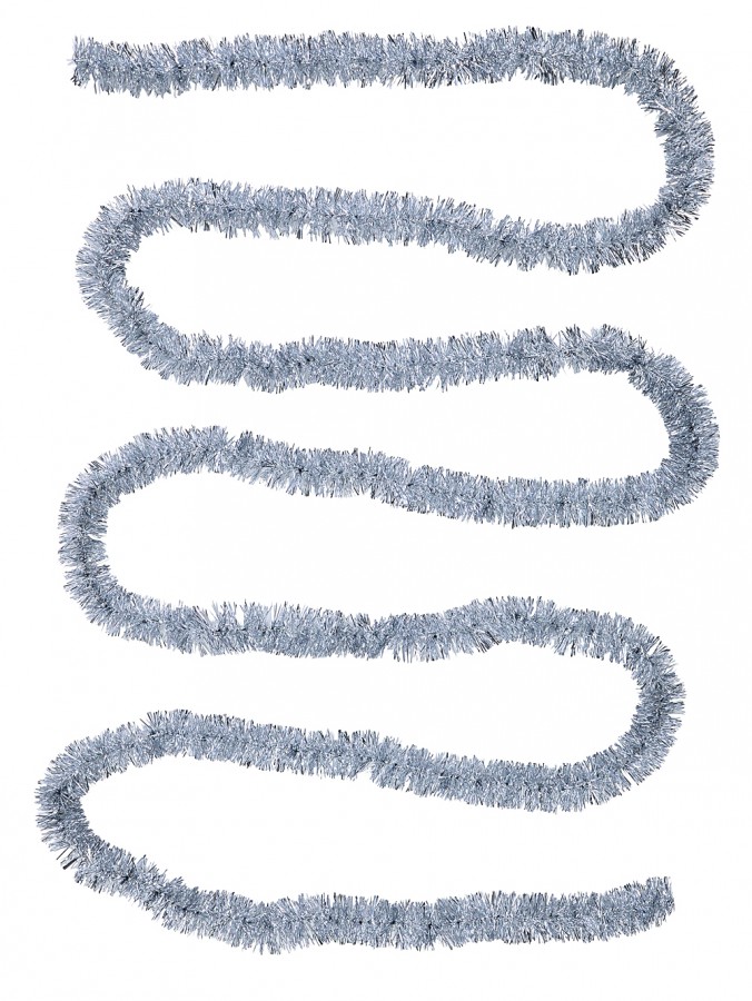 5m Silver Metallic Fir Needle 6ply 50mm Tinsel Garland