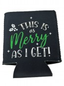 Assorted 10cm Santa Suit Or Christmas Text Themed Stubby & Can Holders