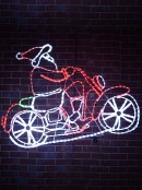 Cool White, Red & Green LED Santa Motorbike Christmas Light Display - 1.5m