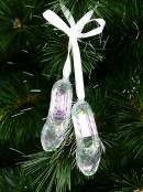 Iridescent 3D Ballet Shoe Pair Christmas Tree Hanging Decoration - 80mm