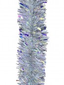 2m Silver Iridescent Thick & Thin Fir 9ply 11cm Needle Tinsel Garland