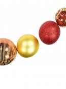 Red & Gold With Glitter Detailing Large Bauble Swag Display Decoration - 1.8m