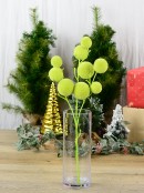 52cm Light Lime Green Flocked Bauble Spray Long Christmas Stem