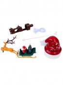 Animated Flying Santa Sleigh Tree Topper | Musical Rotating Ornament