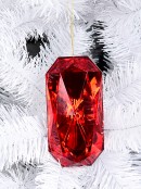 Ruby Simulant Acrylic Jewel Christmas Bauble Hanging Decoration - 14cm