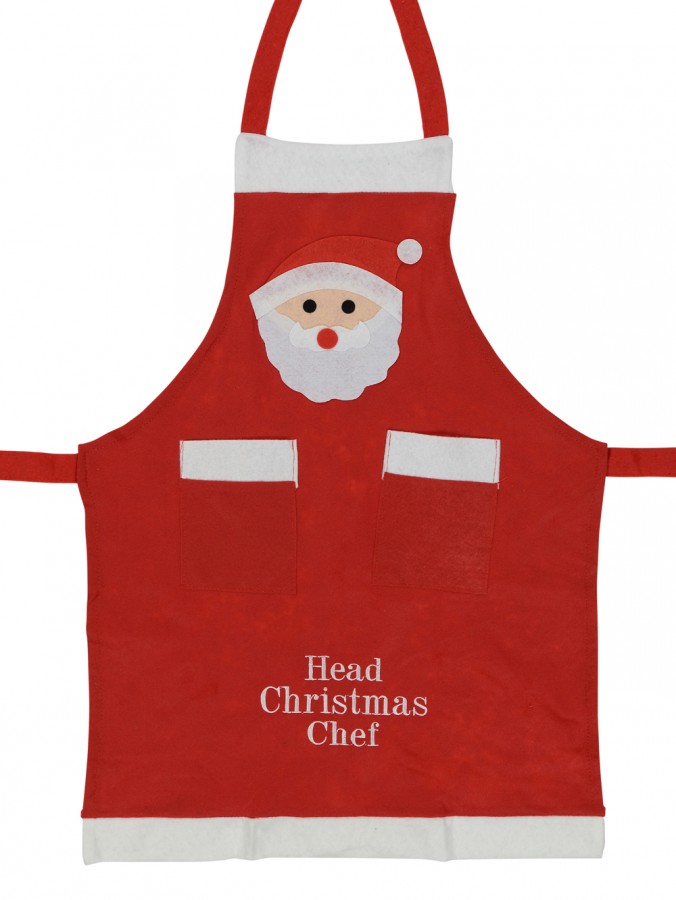 Felt Santa Face Christmas Chef BBQ Christmas Apron - 1 size fits most
