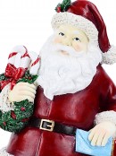 Classic Santa Claus & Mail Post Box Decorative Resin Statue Ornament - 33cm