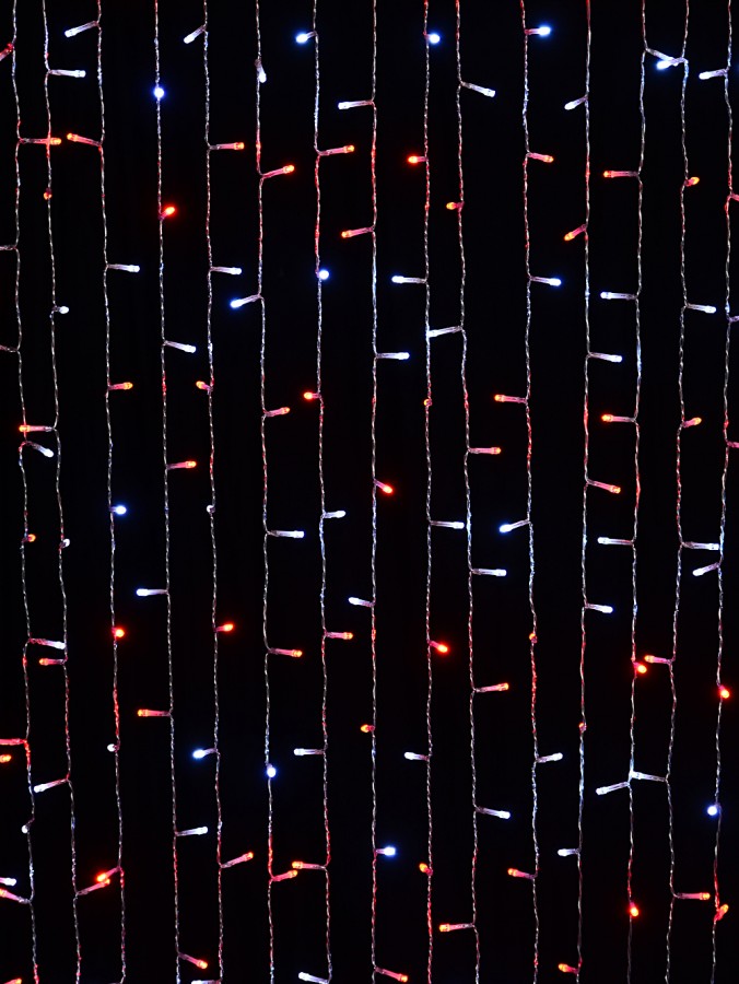 600 Red & Cool White LED Curtain Light 8 Function With Timer | 3m x 3m