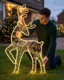 1m Radiant Standing Reindeer Outdoor Warm White Neon & String LED Display