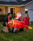 2.1m Large Animated Santa Rocket Aeroplane | LED Outdoor Inflatable