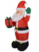 Classic Santa Waving With Gift Illuminated Christmas Inflatable Display - 1.9m