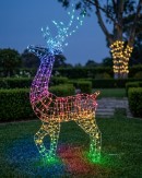 Rainbow Reindeer 3D Smart LED Outdoor Christmas Motif | 1.5m 17 Sequences
