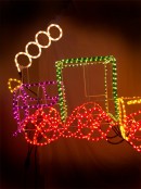3D Rope Light Train With Two Carriages - 2m