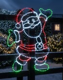 1m Jolly Posing Santa LED Rope Light Silhouette With Twinkle Effect