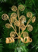 Gold Glittered Swirls Decorative Christmas Spray Pick - 19cm