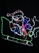 Santa, Sleigh & Reindeers LED Rope Light Silhouette - 2.5m