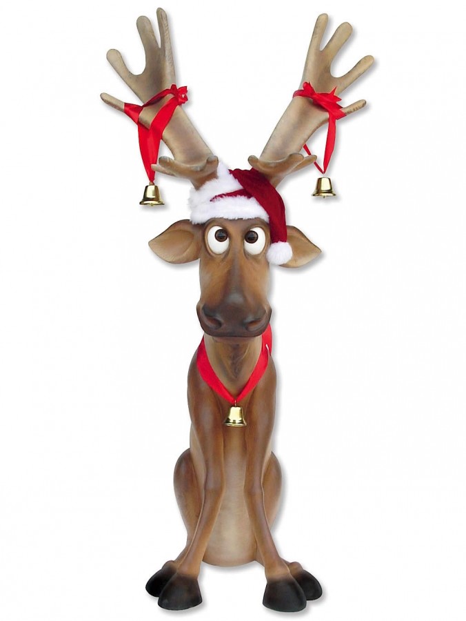 Funny Sitting Reindeer Christmas Decor - 57cm