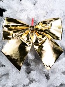 Large Shiny Metallic Gold Moulded Craft Bow Display Decoration - 45cm