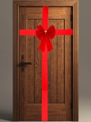 55cm Large Red Felt Front Door Christmas Bow & Ribbon