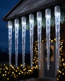 24x Natural Look Glacier Icicle Lights 8 Function Cool White LED | 7m
