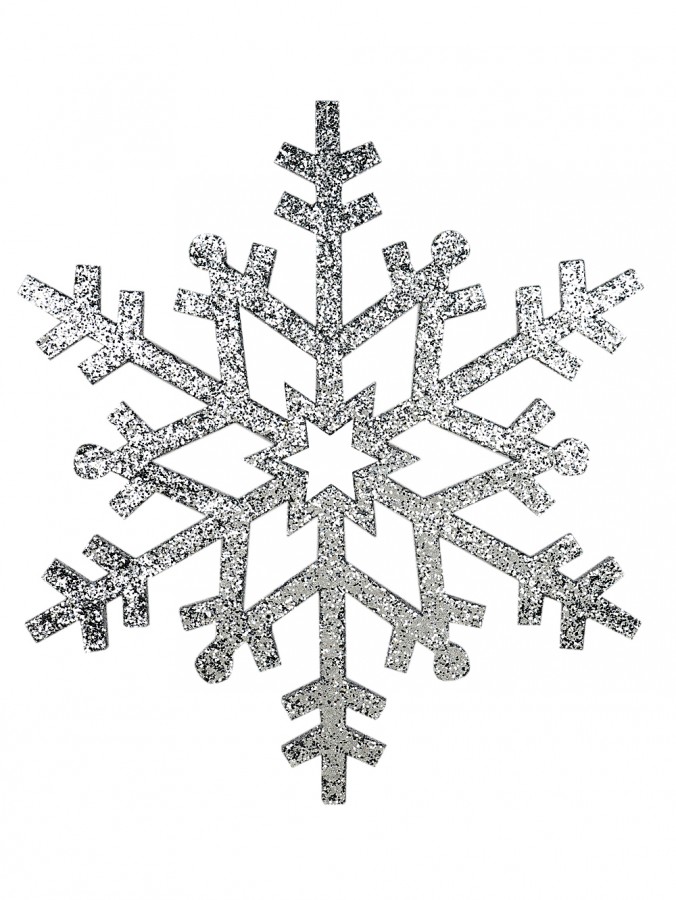 80cm Silver & Laser Reflective Sequins Large Display Snowflake