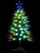 Iridescent Rainbow Effect & Multi Colour LED Fibre Optic Christmas Tree - 90cm