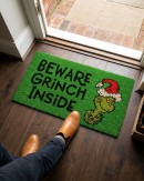 75cm Dr. Seuss The Grinch Doormat | Beware Grinch Inside Entryway Mat