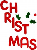 41cm Merry Christmas With Holly & Berries Gel Window Cling