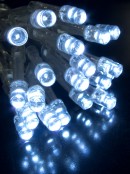 20 Cool White LED Concave Bulb Battery String Lights - 2.4m