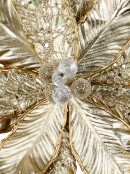 32cm Maroon Poinsettia With Beads & Diamantes Christmas Tree Clip Pick