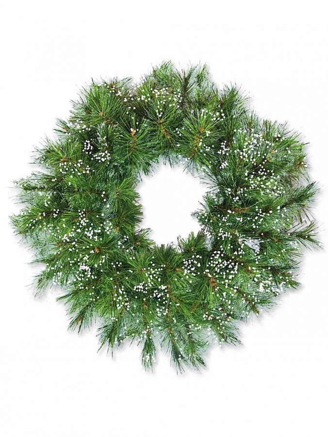 Frosted Icy Effect Pine Wreath - 50cm