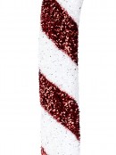 Red & White Metallic Tinsel Fleck 3D Candy Cane Hanging Decoration - 90cm