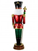 1.8m Red, Green & Gold King Nutcracker With Sceptre Life Size Resin Ornament