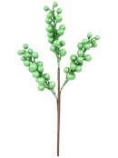 Light Mint Green Christmas Berry Spray Pick With Glinting Sequin Accents | 36cm