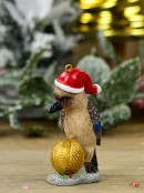 75mm Kookaburra With Gold Bauble Resin Christmas Tree Ornament