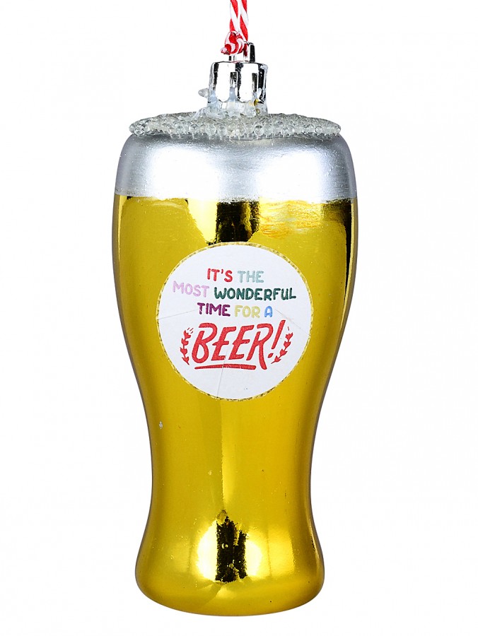 10cm It's The Most Wonderful Time For A BEER! Christmas Tree Ornament