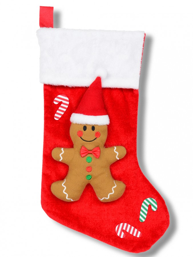 44cm Red Velvet Rosie Cheek Gingerbread Man Cookie Stocking