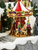 Illuminated, Animated & Musical Christmas Snowy Hillside Village Scene - 33cm