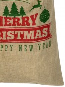 Jute We Wish You A Merry Christmas & Happy New Year Gift Santa Sack - 55cm